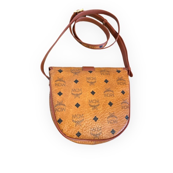 Vintage MCM Cognag Monogram Visetos Crossbody Flap Bag - Picture 9 of 14